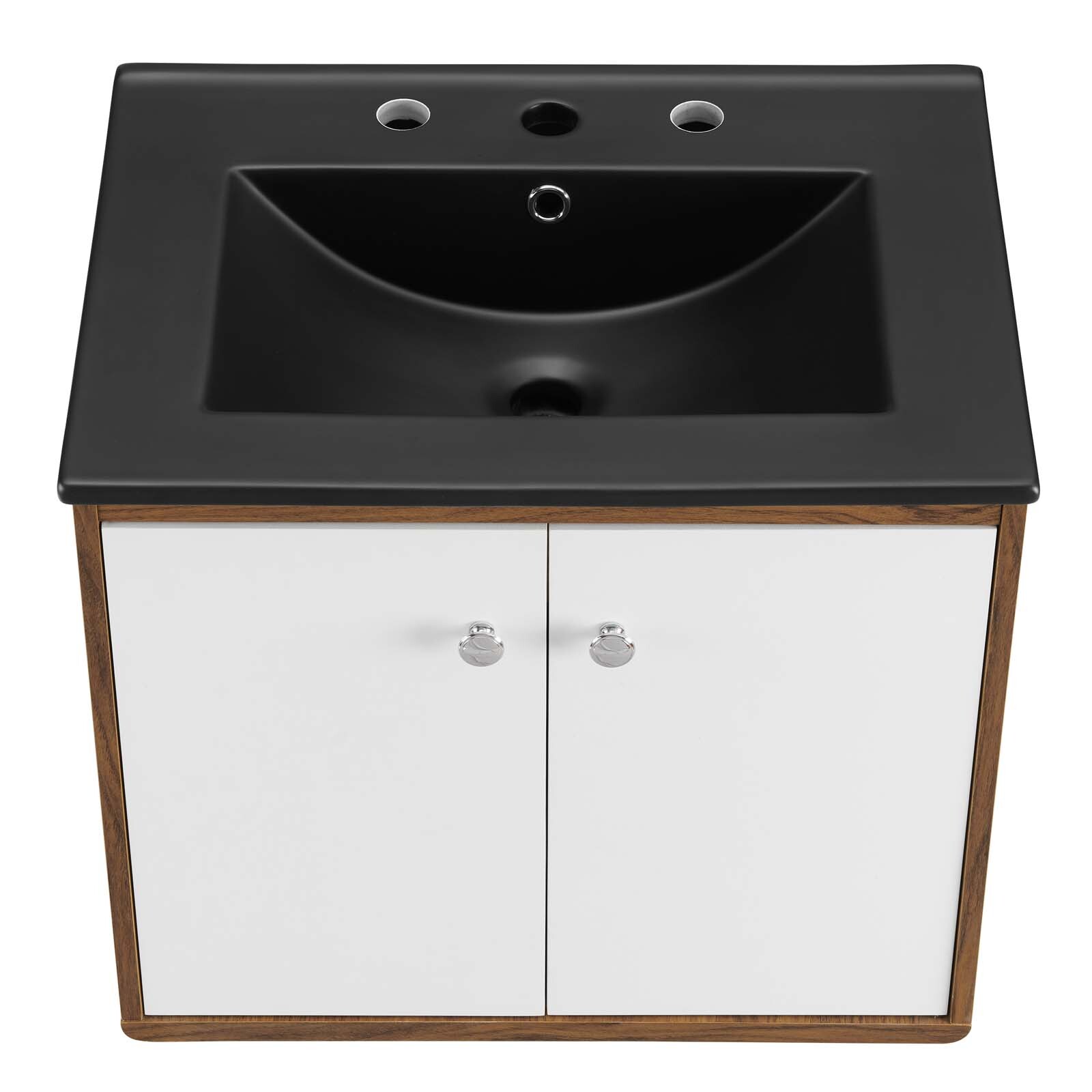 Modway Transmit 24″ Wall-Mount Bathroom Vanity In White Black