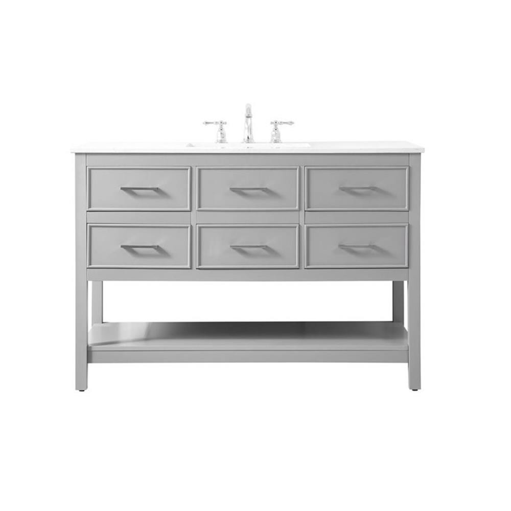 Elegant Decor Sinclaire 48″ Aluminum Alloy & MDF Single Bathroom Vanity in Gray