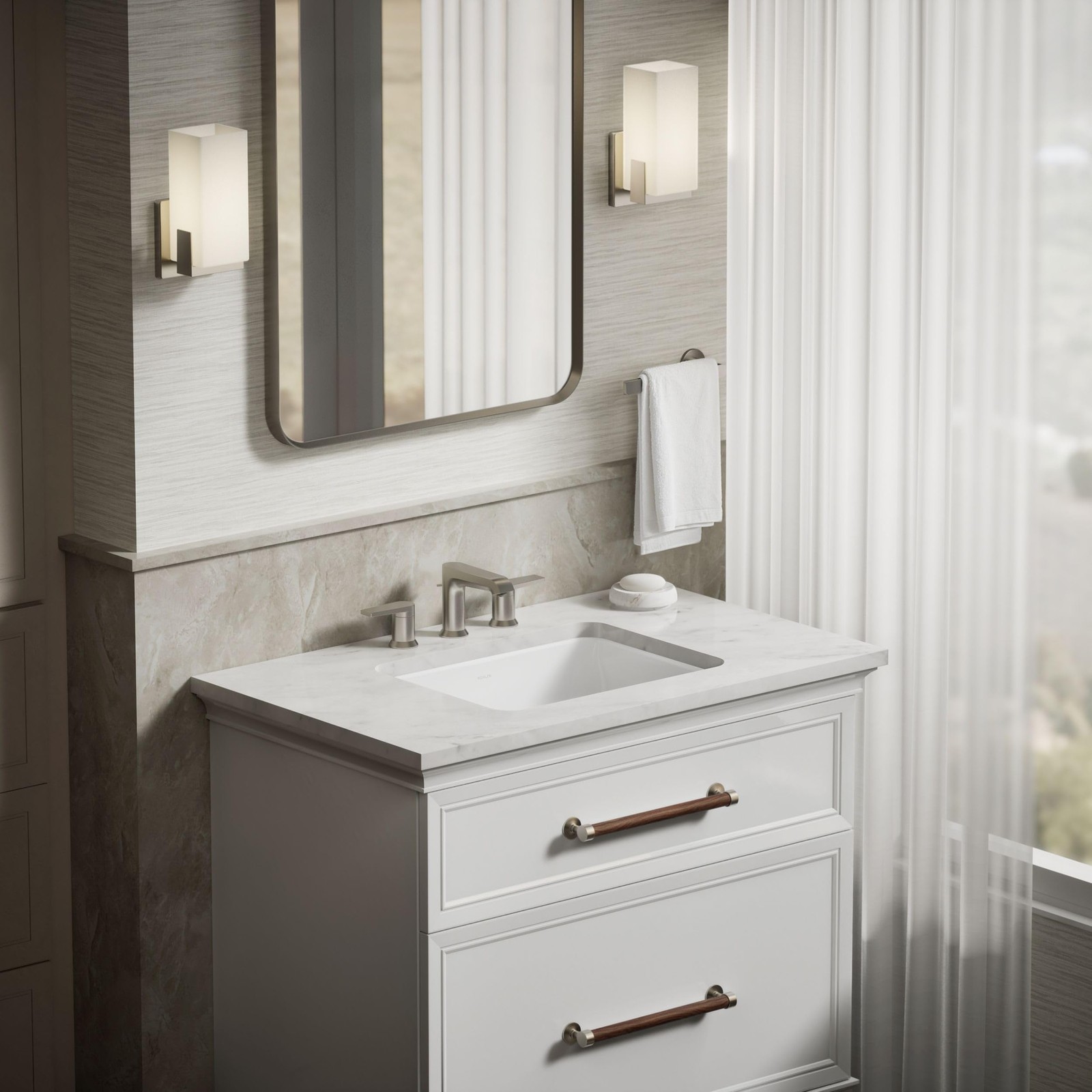 KOHLER 200000 Caxton Rectangle Undermount Bathroom Sink, Bathroom Vanity Sink…