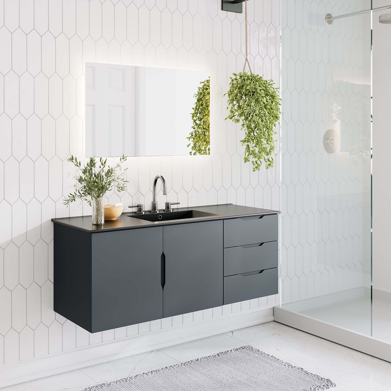 Vitality 48″ Double or Single Sink (Not Included)Bathroom Vanity Cabinet in Gray