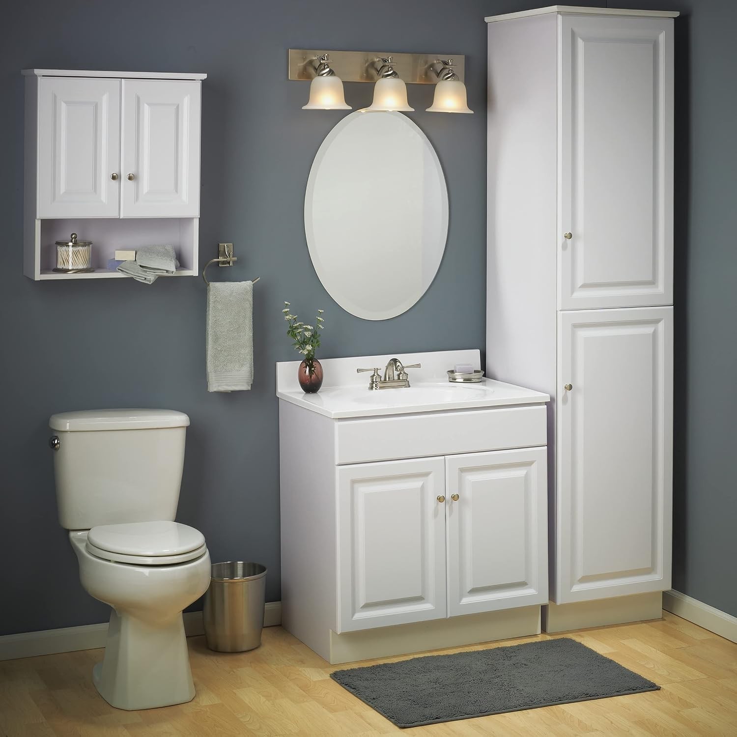 Stylish Wyndham 2-Door Bathroom Vanity Cabinet – Easy Assembly, White Finish