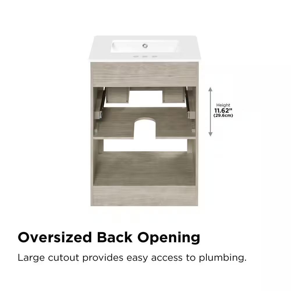 Camley 24 In. Single Sink Freestanding Sandstorm Bath Vanity with White Engineer