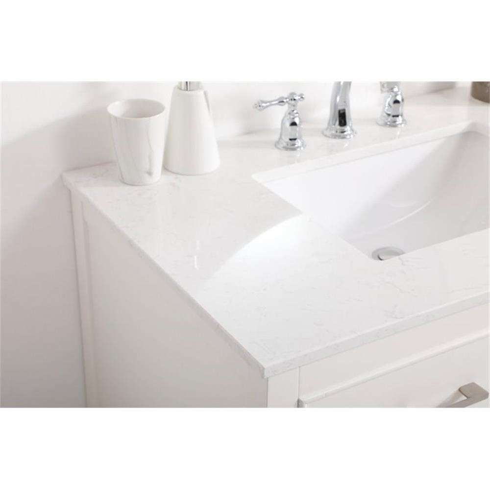 Elegant Decor Sinclaire 36″ Aluminum Alloy & MDF Single Bathroom Vanity in White