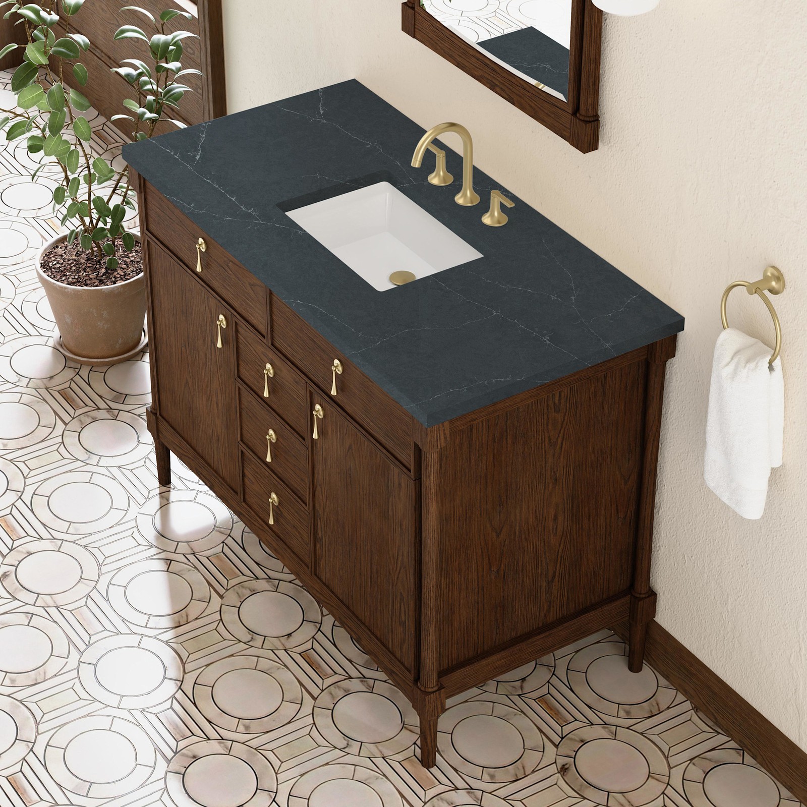 James Martin Vanities D680-V48-3CSP Kinnsden 48″ – Sable Oak