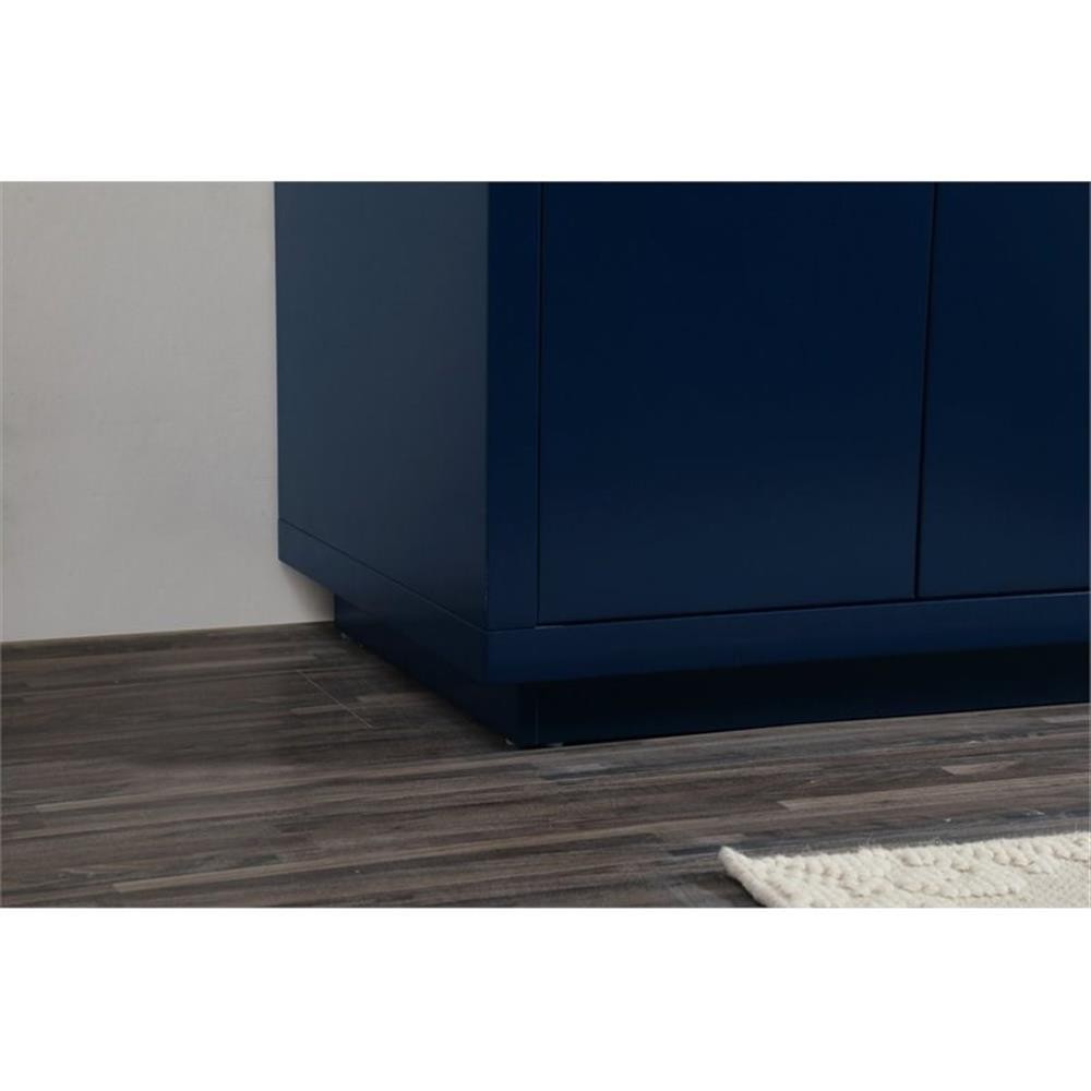 Elegant Decor Blake 42″ Aluminum Alloy MDF Single Bathroom Vanity in Blue