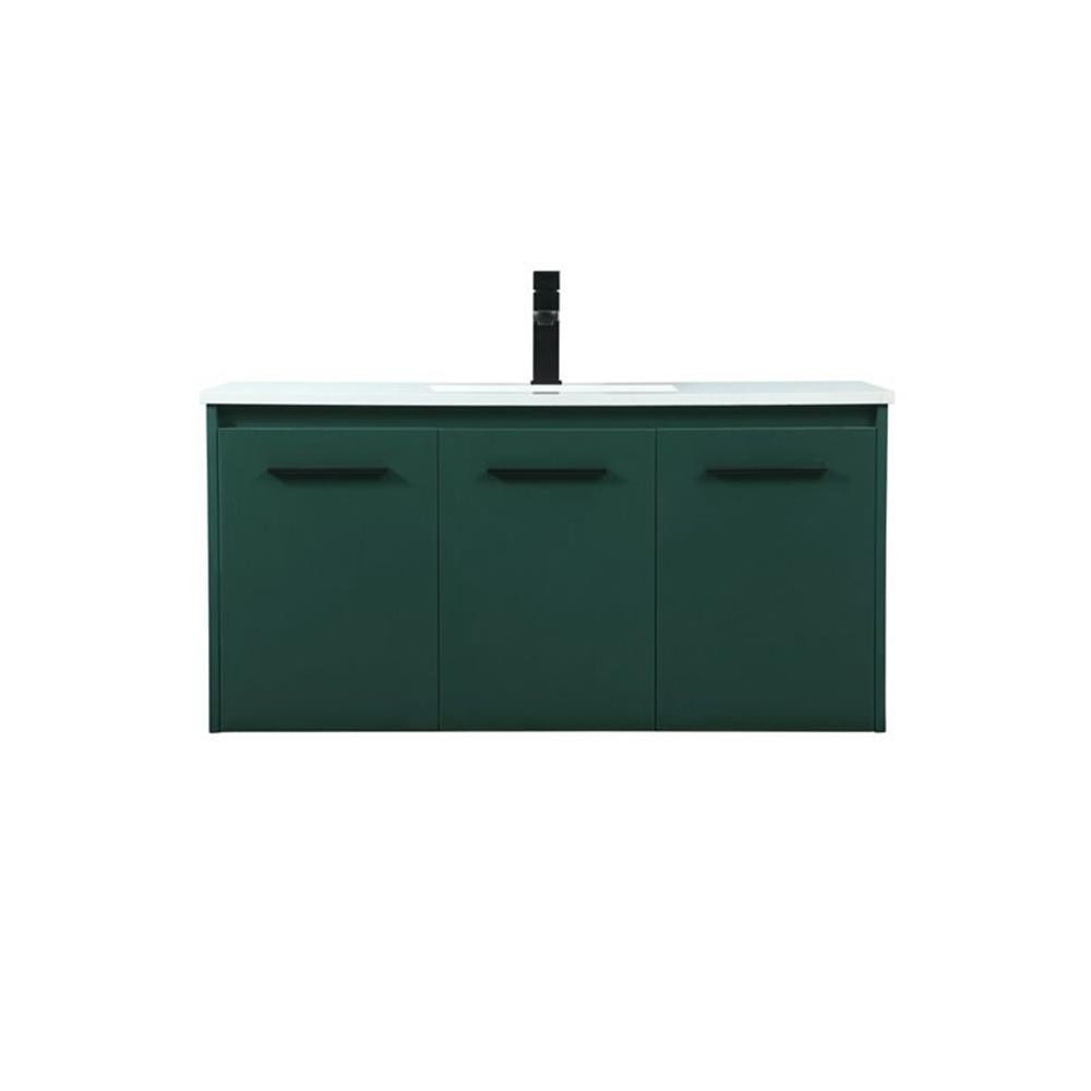 Elegant Decor Penn 40″ Aluminum Alloy MDF Single Bathroom Vanity in Green