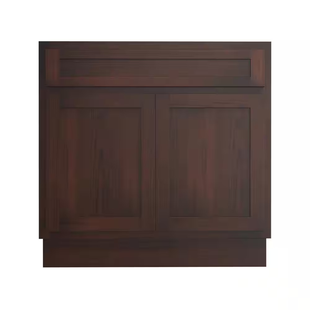 33 In. W X 21 In. D X 32.5 In. H 2-Doors Bath Vanity Cabinet Only in Brown (Unas