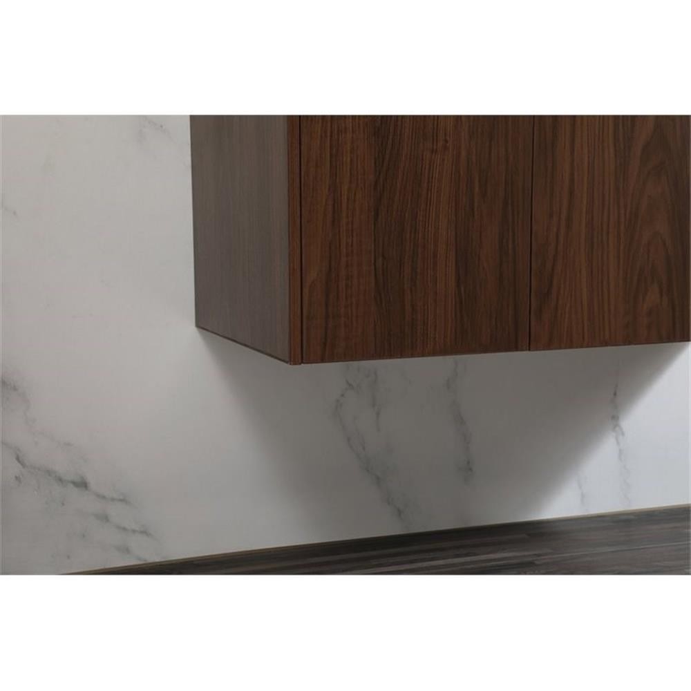 Elegant Decor Penn 40″ Aluminum Alloy MDF Single Bathroom Vanity in Walnut