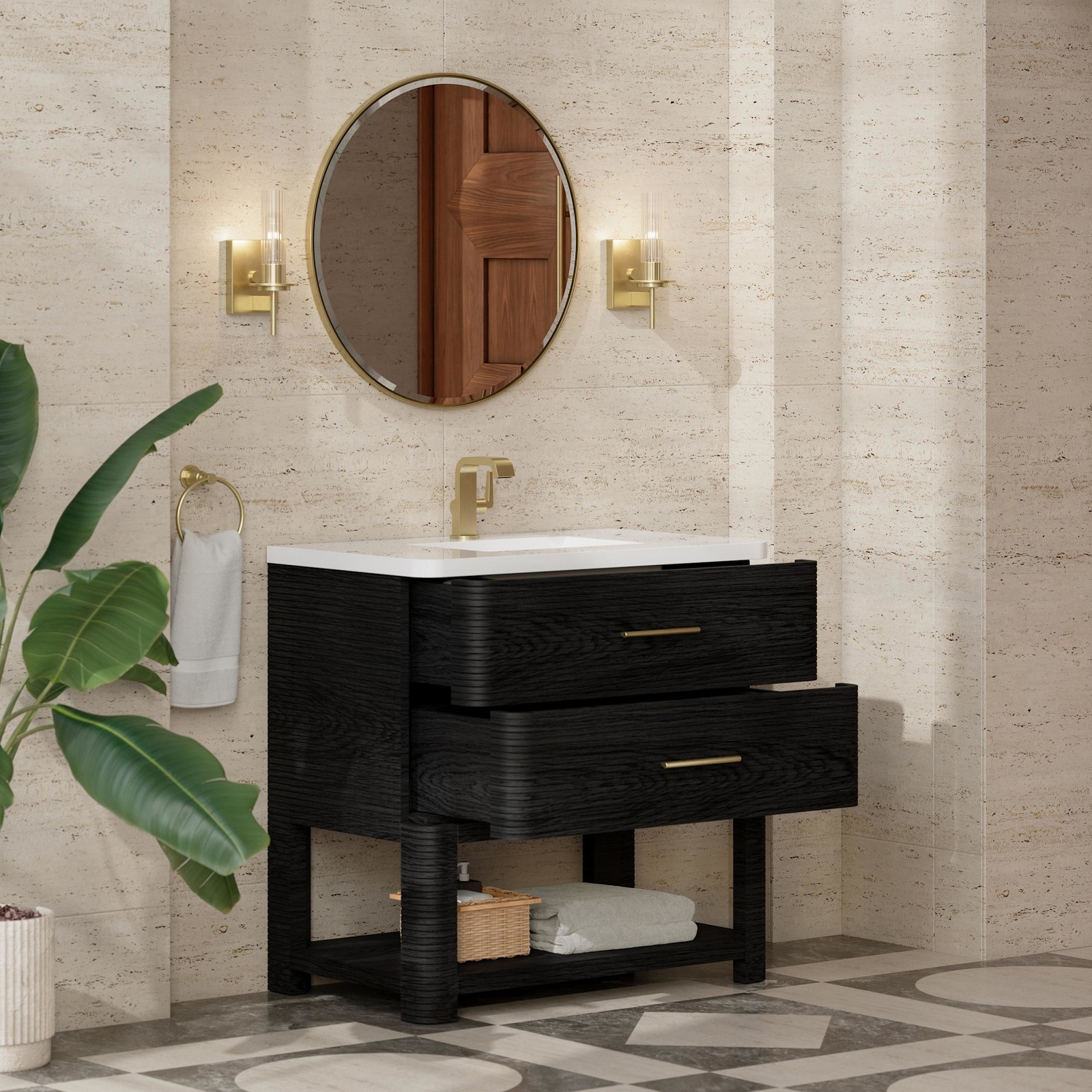 James Martin Vanities D704-V36-3WZ Lucian 36″ – Carbon Oak