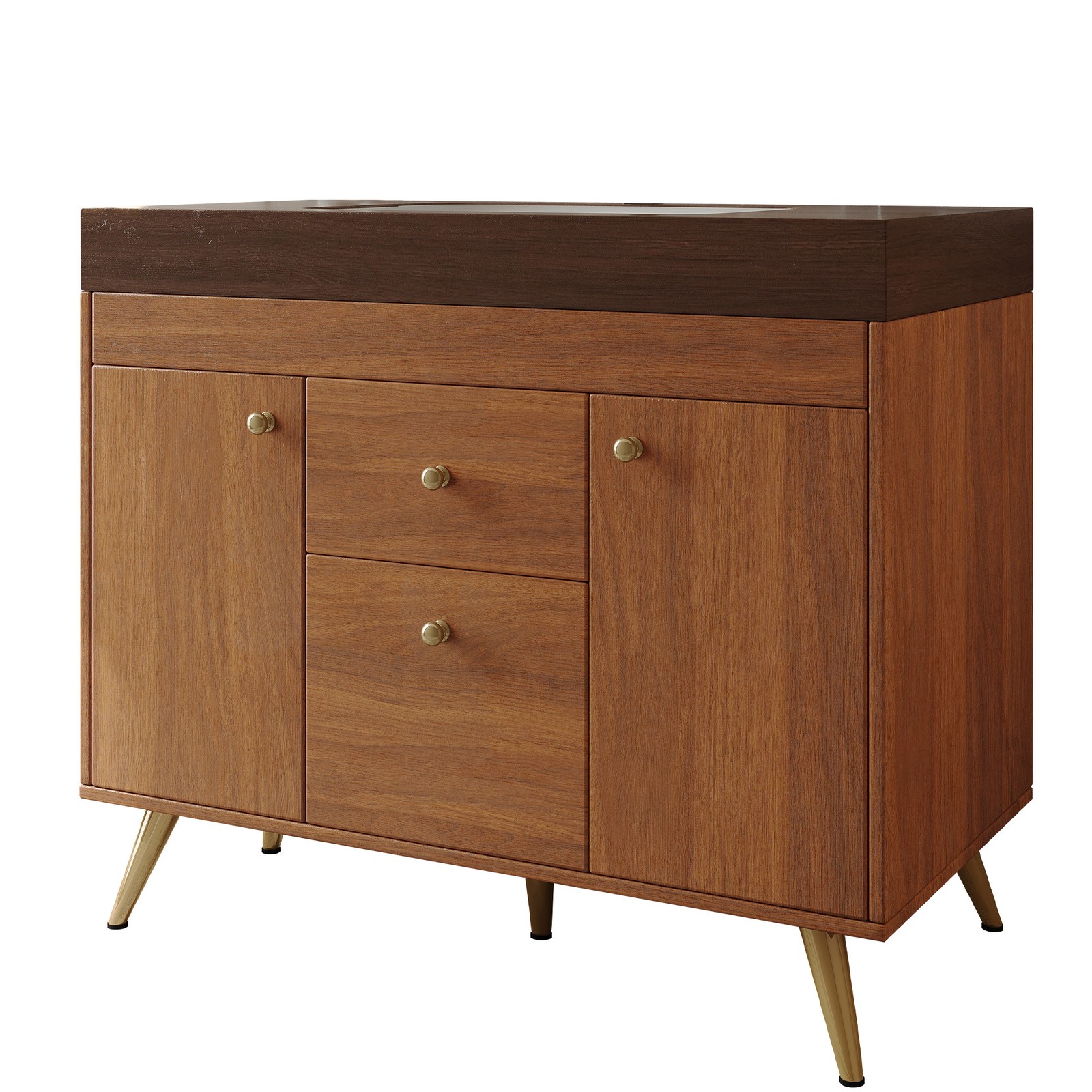 36″ Freestanding Bathroom Vanity with Sintered Stone Top & Ceramic Sink
