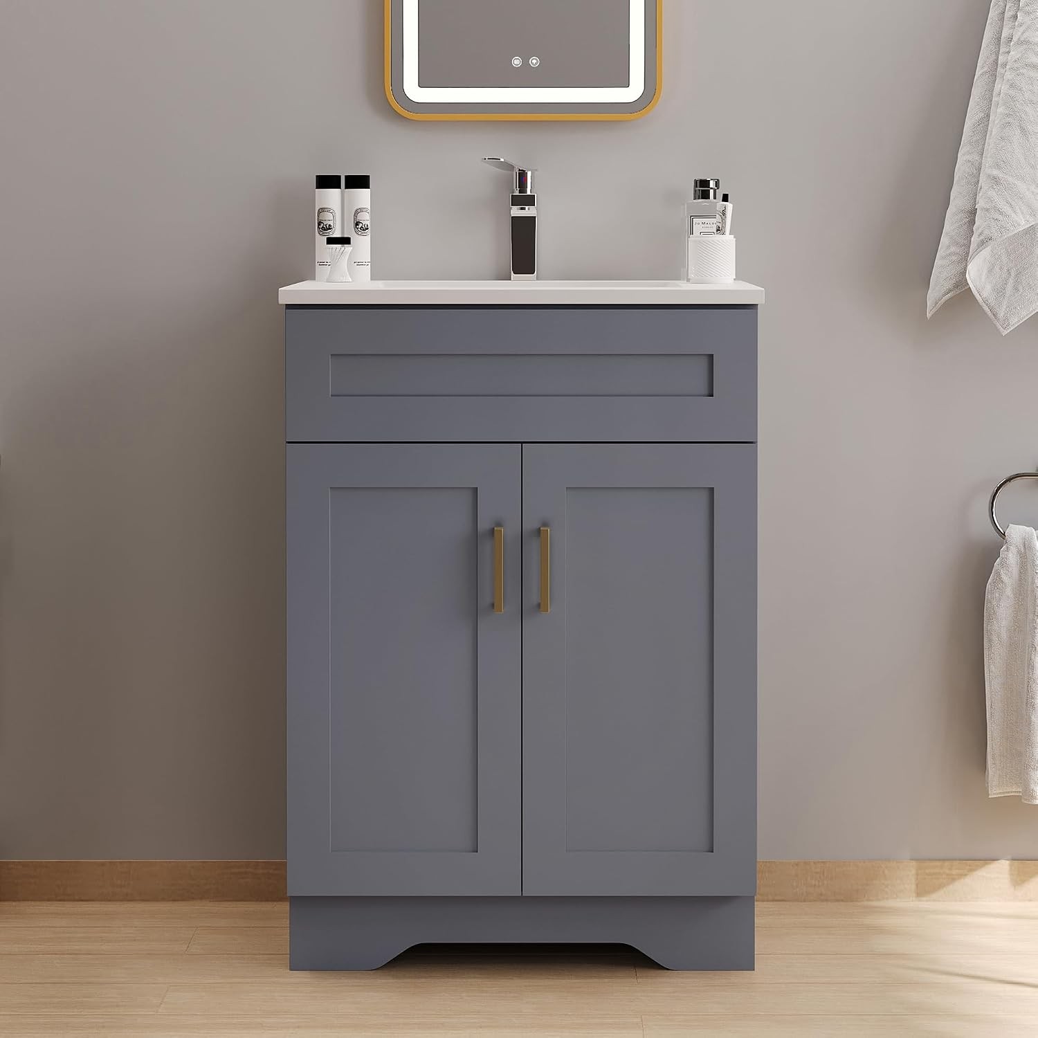 24 Inch Bathroom Vanity with Sink Bathroom Storage Vanity Cabinet for Small
