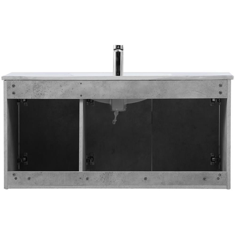 Elegant Decor Rasina 40″ Single Porcelain Top Floating Bathroom Vanity in Gray