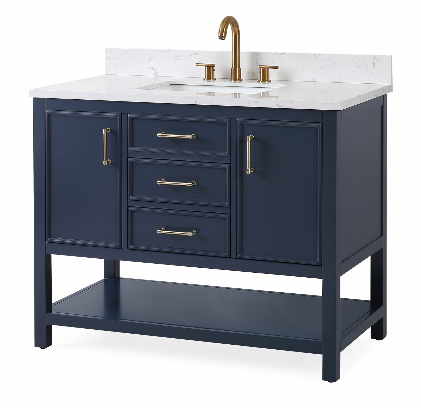 42 inch Navy Blue Color Finish Single Sink Bathroom Vanity – Felton 7220NB