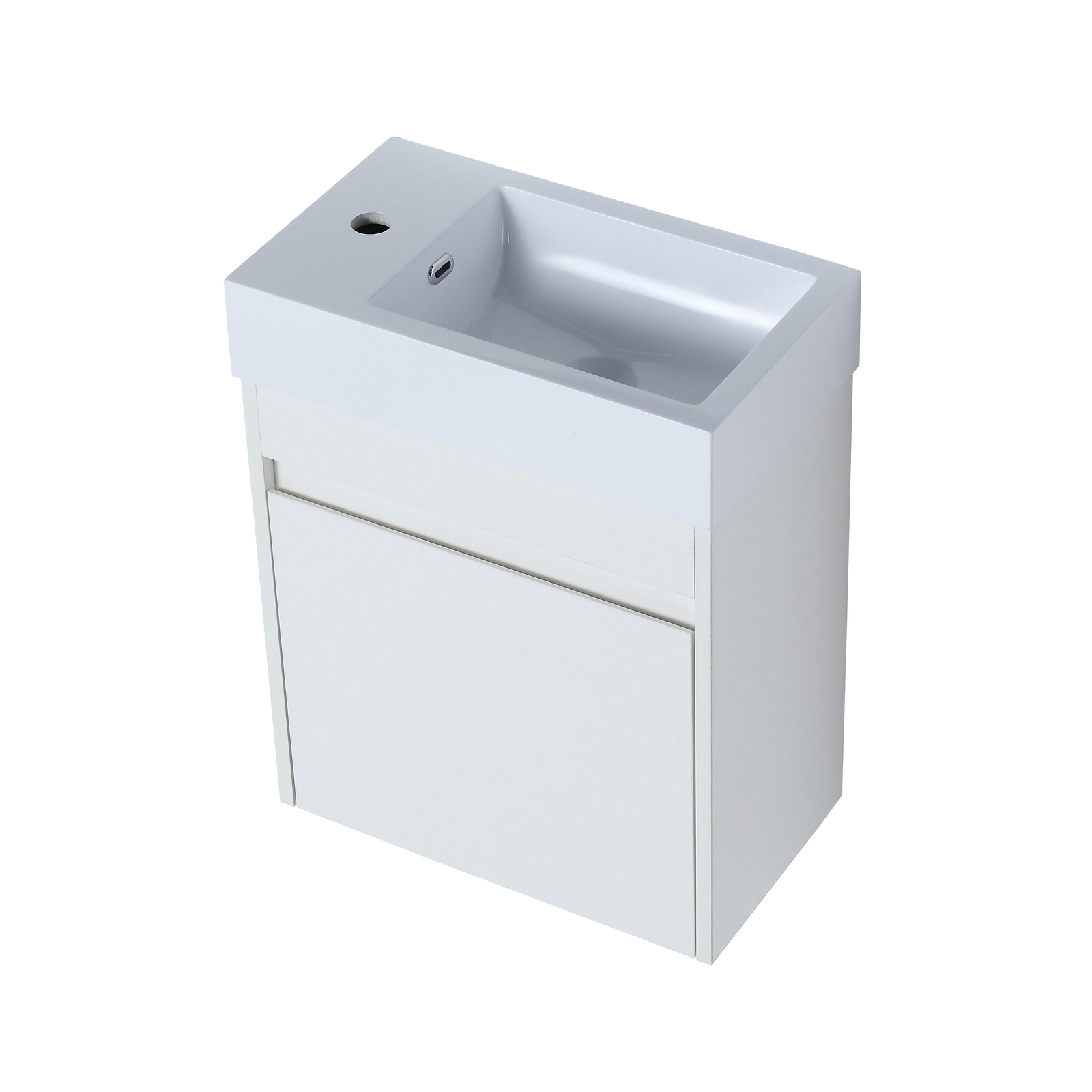 18” Floating Wall-Mounted Bathroom Vanity w/ Resin Sink Soft-Close Cabinet Door