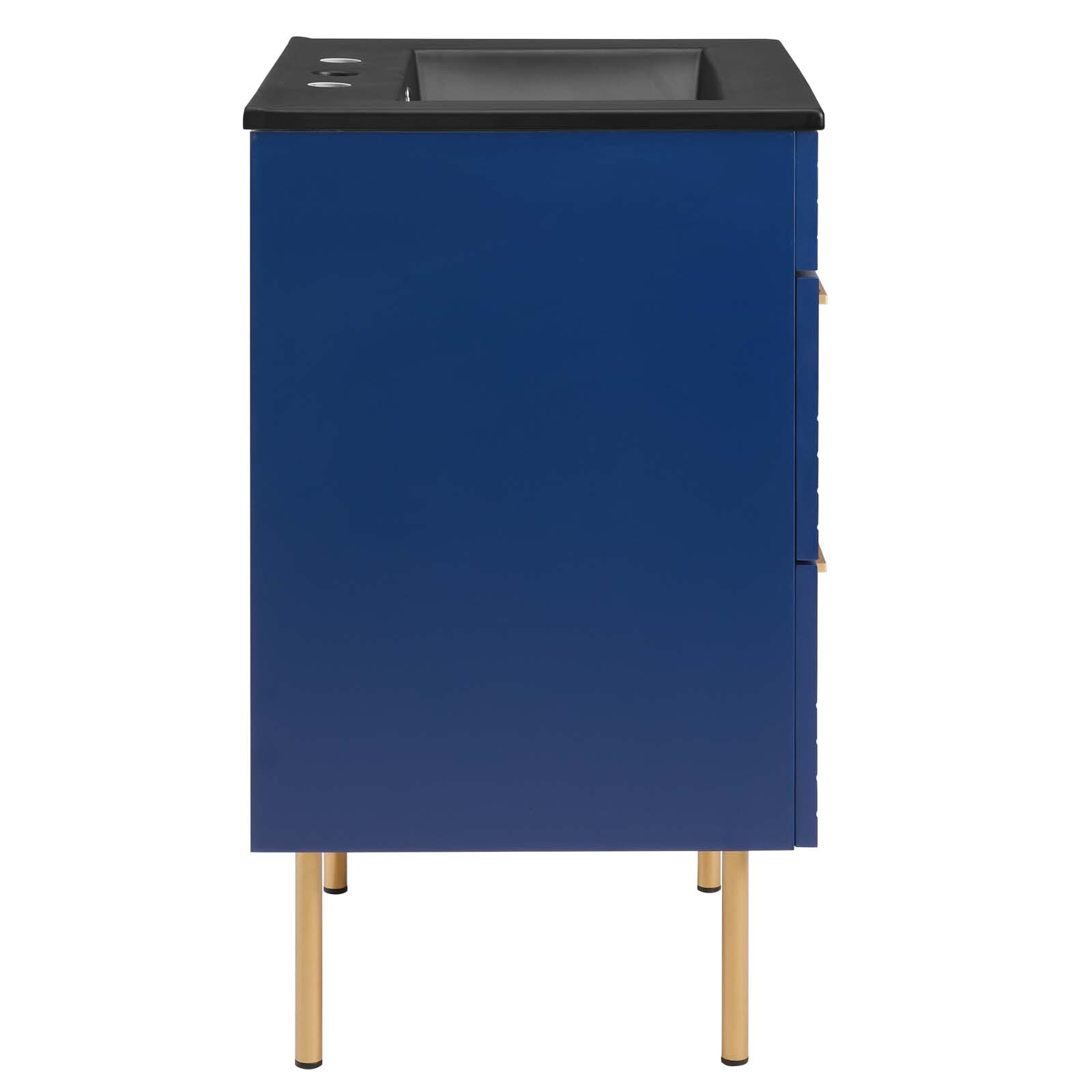 Modway Daybreak 24″ Wall-Mount Bathroom Vanity in Blue Black