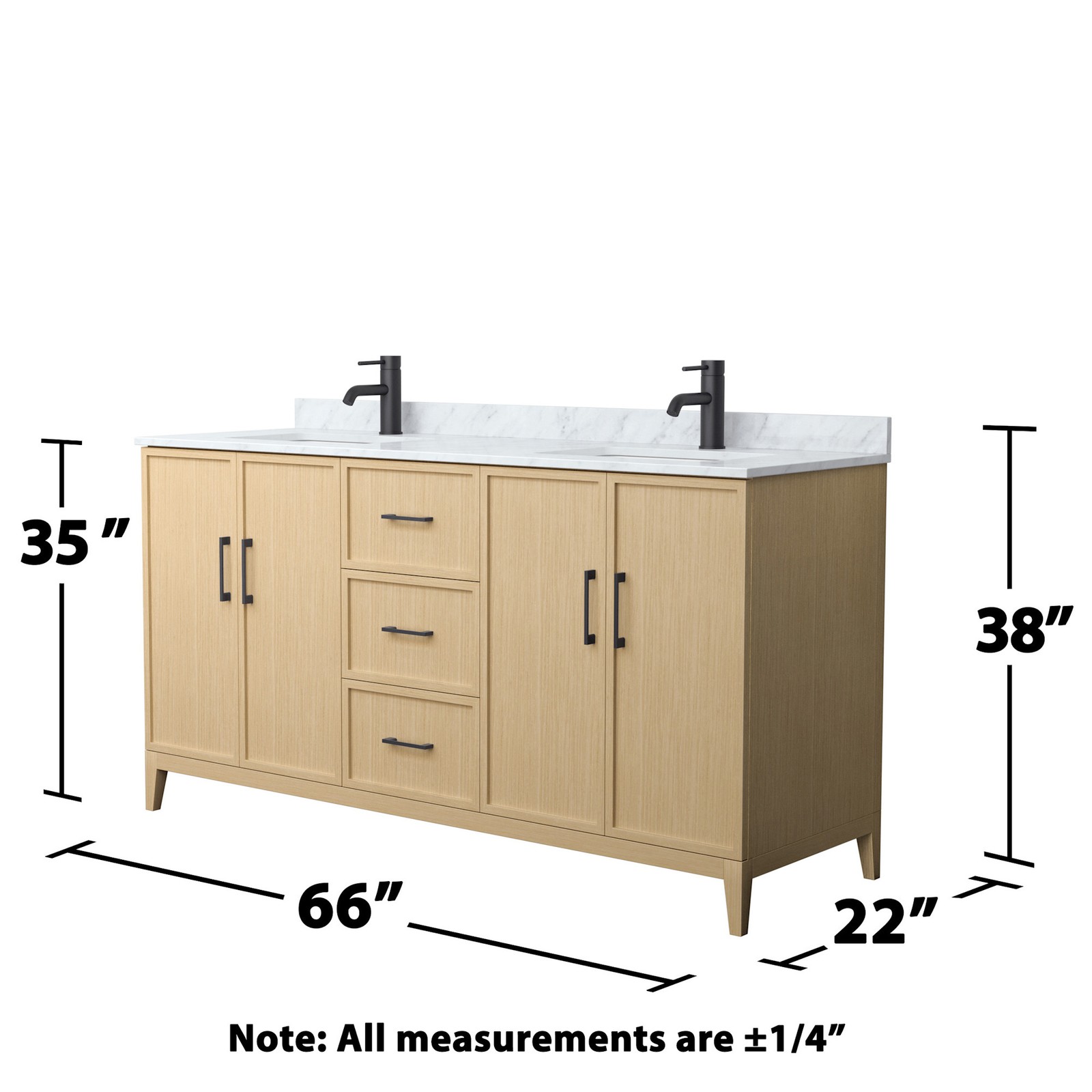 Wyndham Collection WCH717166D-CM-UNSMXX Elan 66″ – White Oak / Brushed Nickel