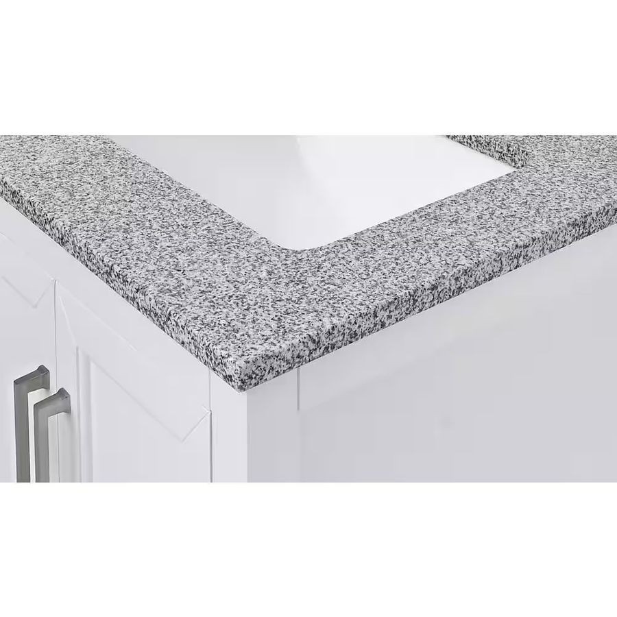 73 in. W x 22 in D Granite White Rectangular Double Sink Vanity Top in Gray