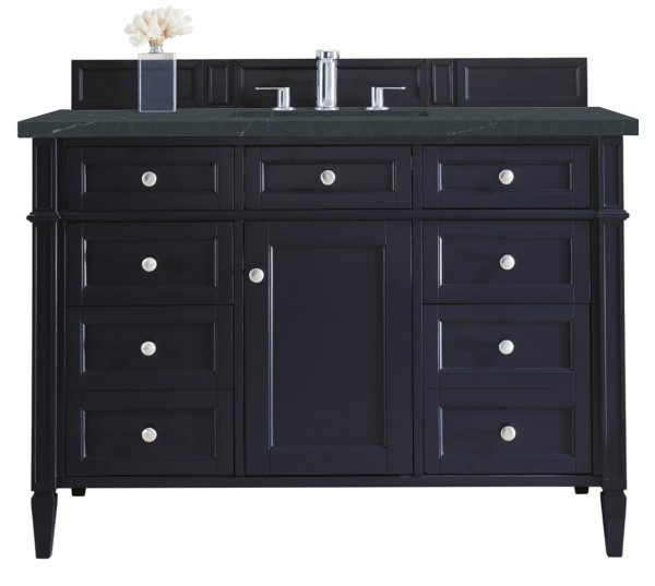 48″ James Martin Brittany 650-V48-VBL-3CSP Vanity Cabinet Charcoal Soapstone Top