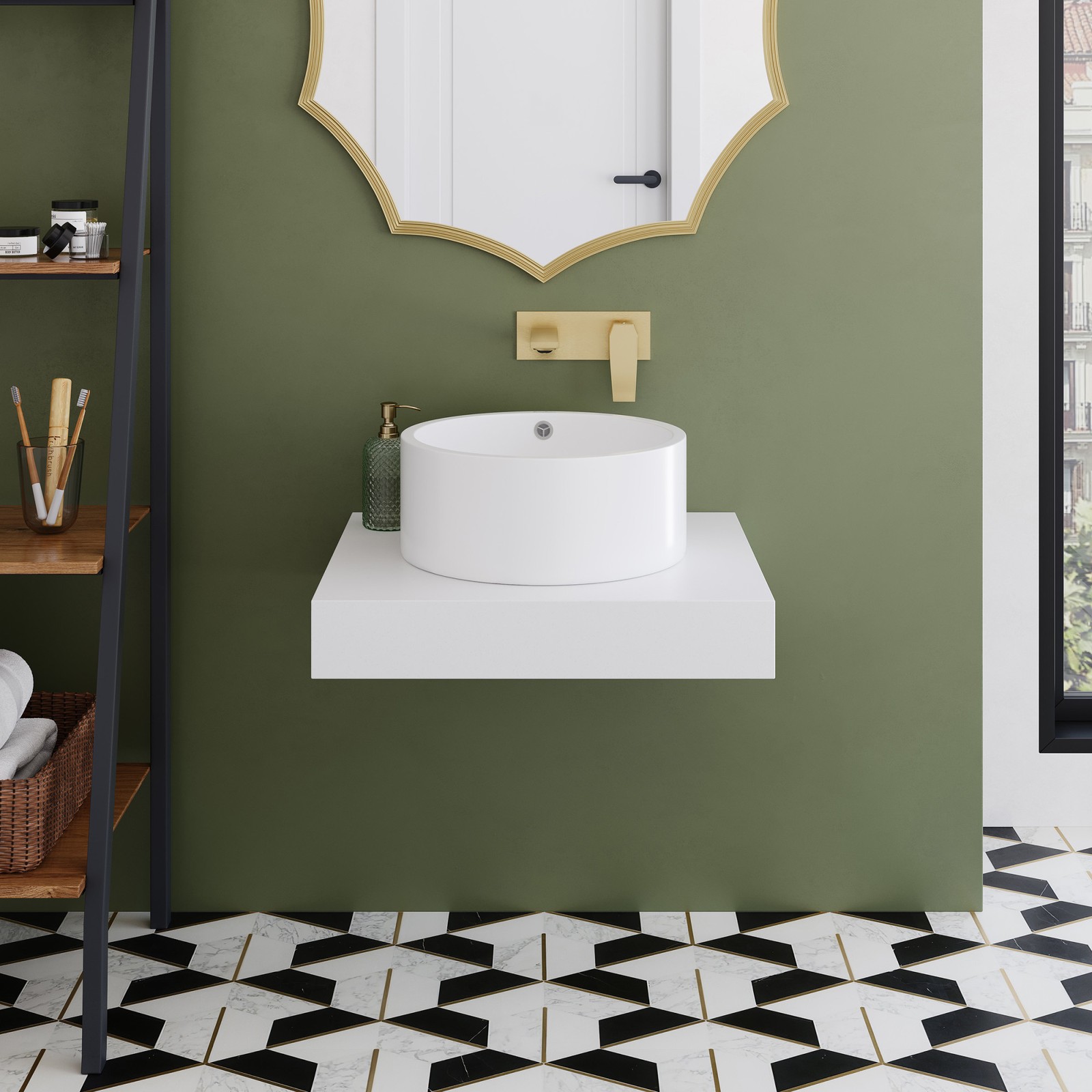Swiss Madison SM-WS600-SH Monaco 24″ Stone Composite Vanity Top – White