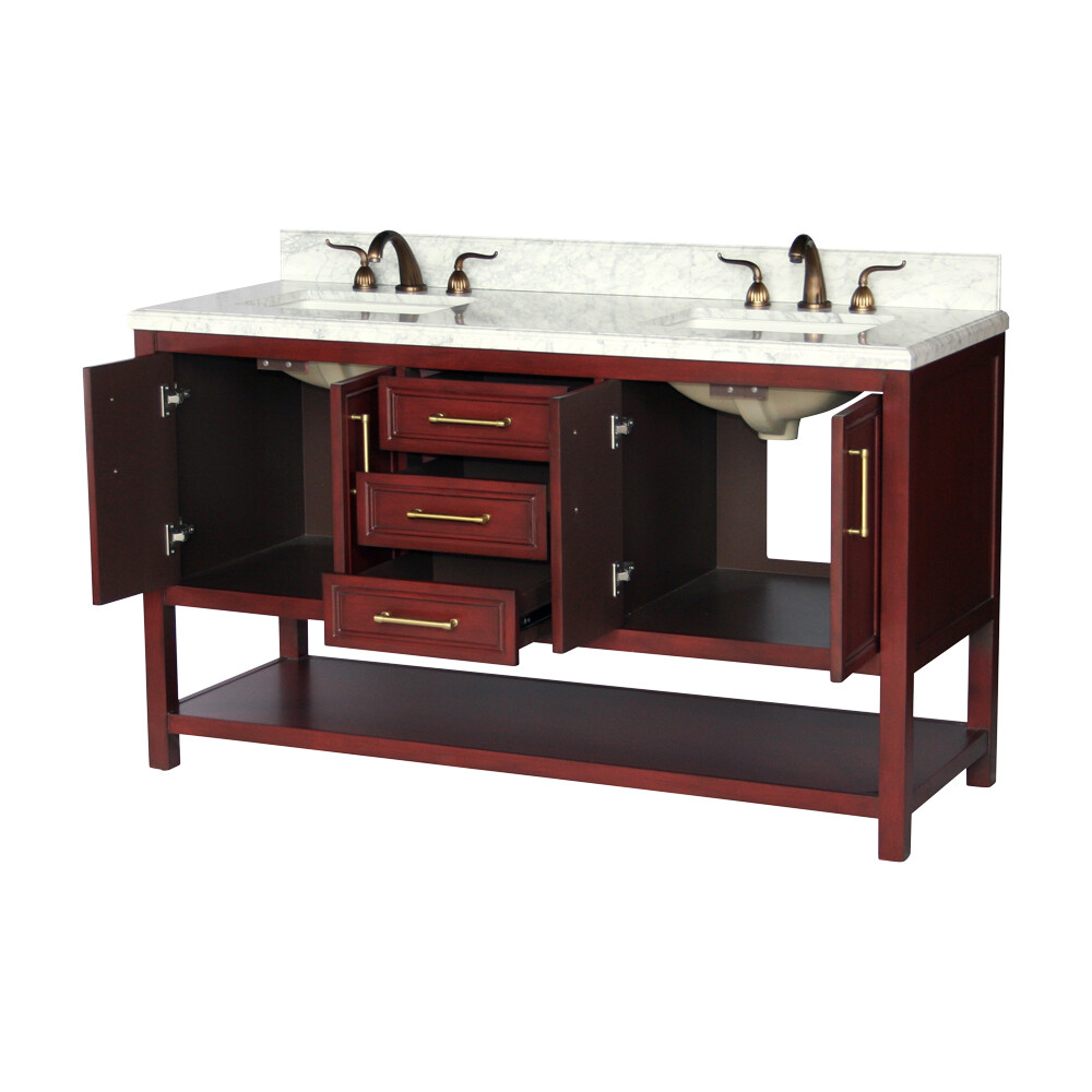 60-Inch Contemporary Style Double Sink Bathroom Vanity Model 913-F