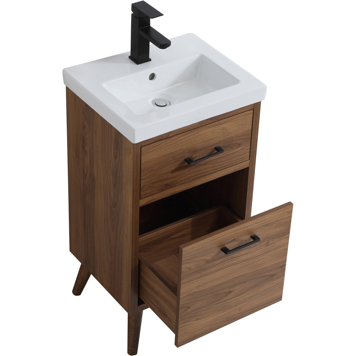 Elegant Lighting VF41018WB Boise Vanity Walnut Brown and Black