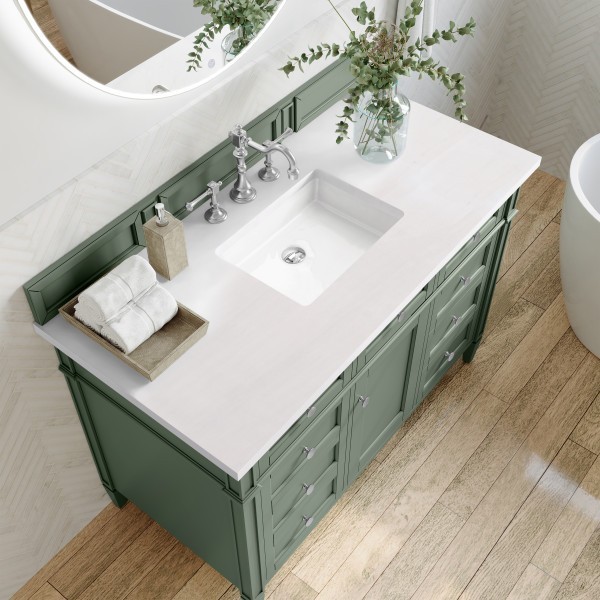 48″ James Martin Brittany 650-V48-SC-3WZ Vanity Cabinet White Zeus Top