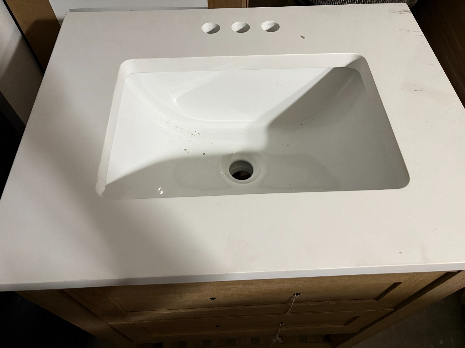 Brand New Oak Color Bathroom Vanity w/ Square Top Mount Sink 24’W 19’D 34′ Tall