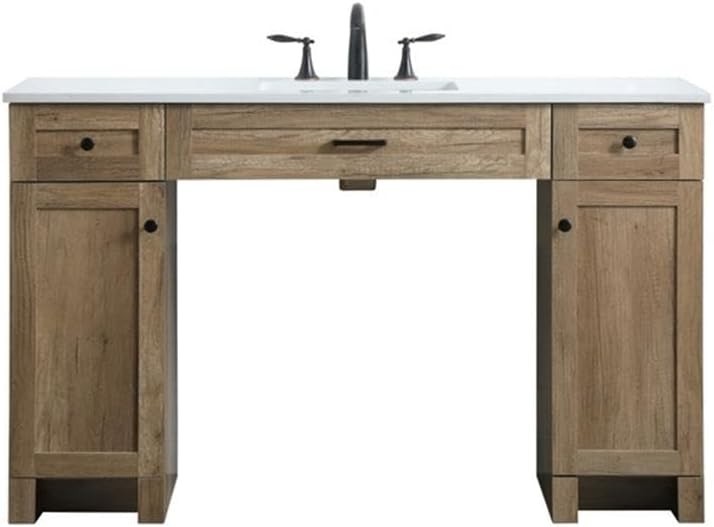 Elegant Kitchen and Bath 54 Inch ADA Compliant Bathroom Vanity In Natural Oak