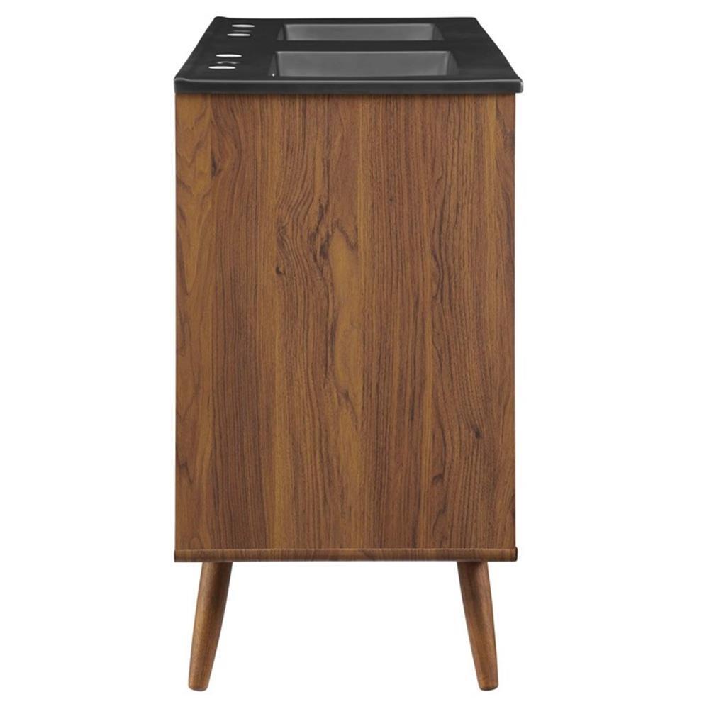Modway Transmit 47.5″ Modern Wood Double Sink Bathroom Vanity in Walnut/White