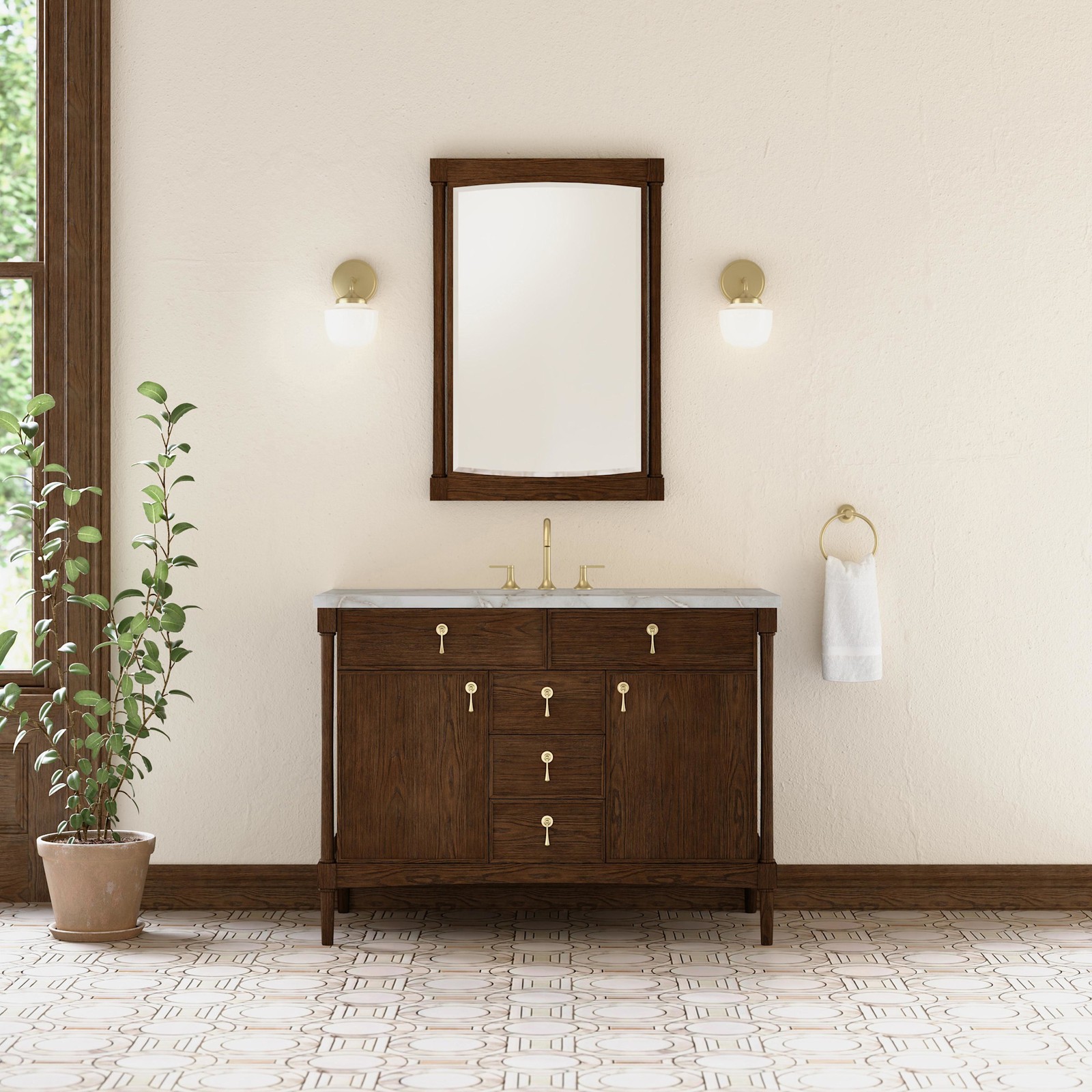 James Martin Vanities D680-V48-FVSL Kinnsden 48″ – Sable Oak