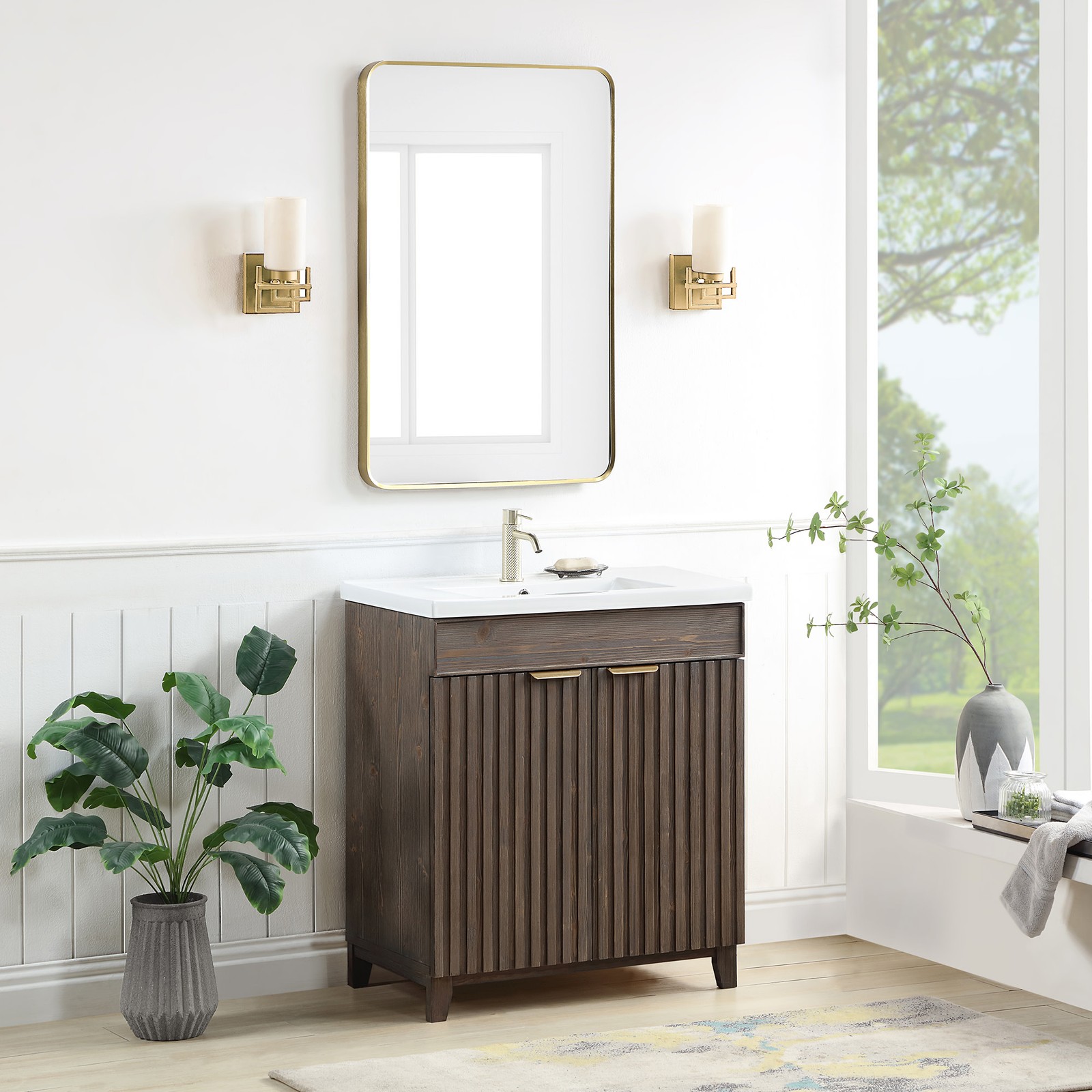 Miseno MV-NM-PALO30-WHT Palos 30″ – Spruce Antique Brown