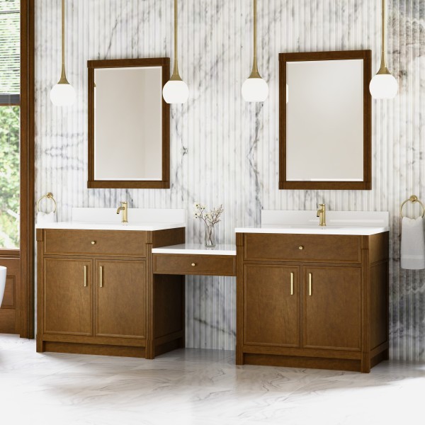 96″ James Martin Bellshire 660-VMC96-HNO-1WZ Dual Vanity Cabinet White Zeus Top