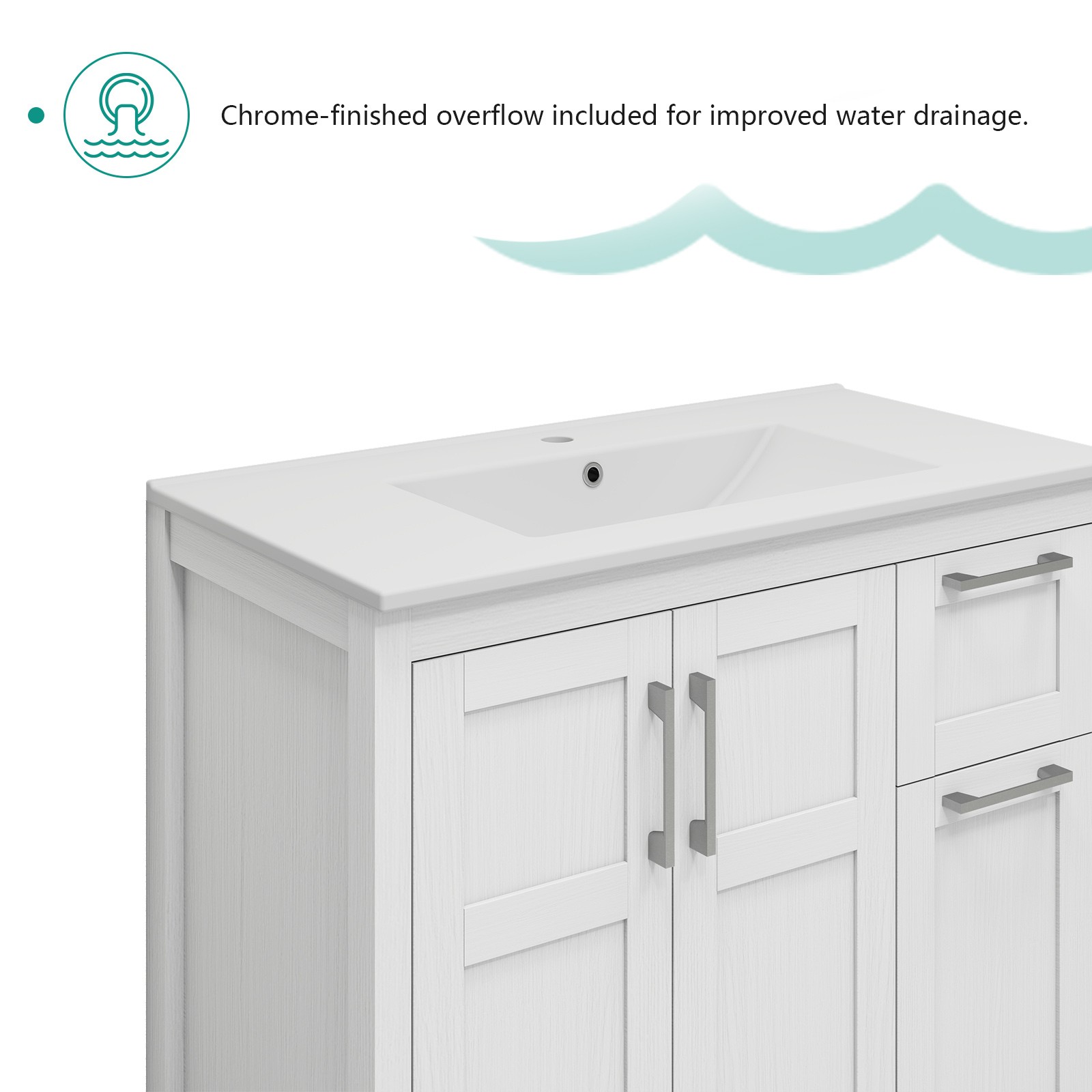 36″ Vessel Sink Bathroom Vanity Set – Faucet, Pop-Up Drain & Soft-Close Cabinet