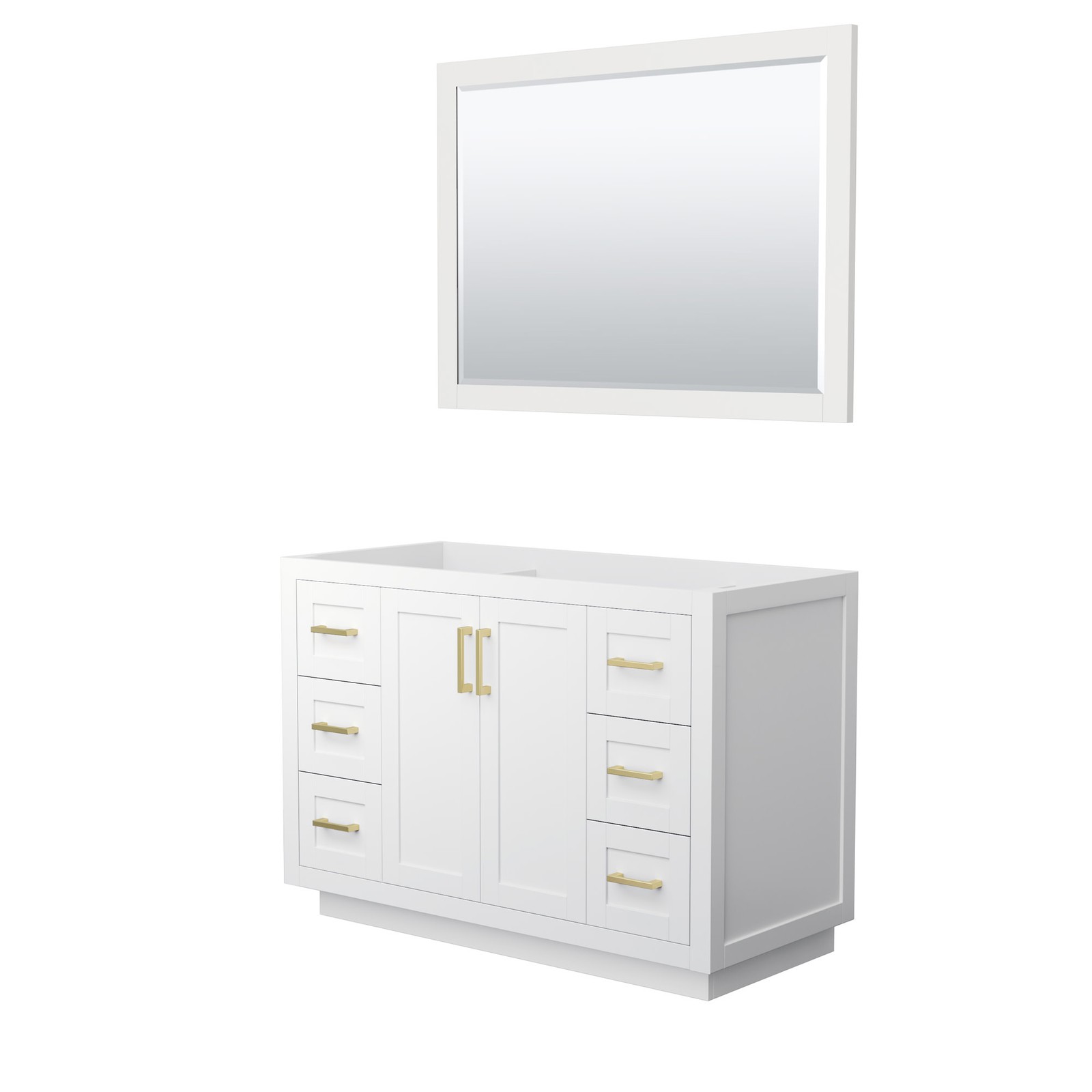 Wyndham Collection WCF2929-48S-CX-M46 Miranda 48″ Single – White / Brushed Gold