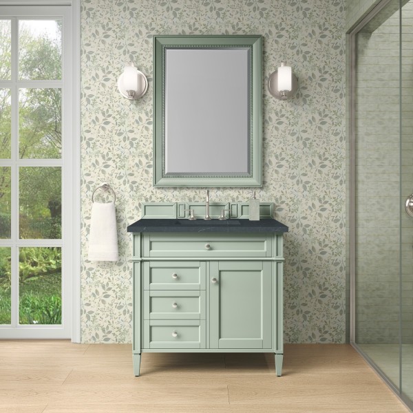 36″ James Martin Brittany 650-V36-SGR-3CSP Vanity Cabinet Charcoal Soapstone Top