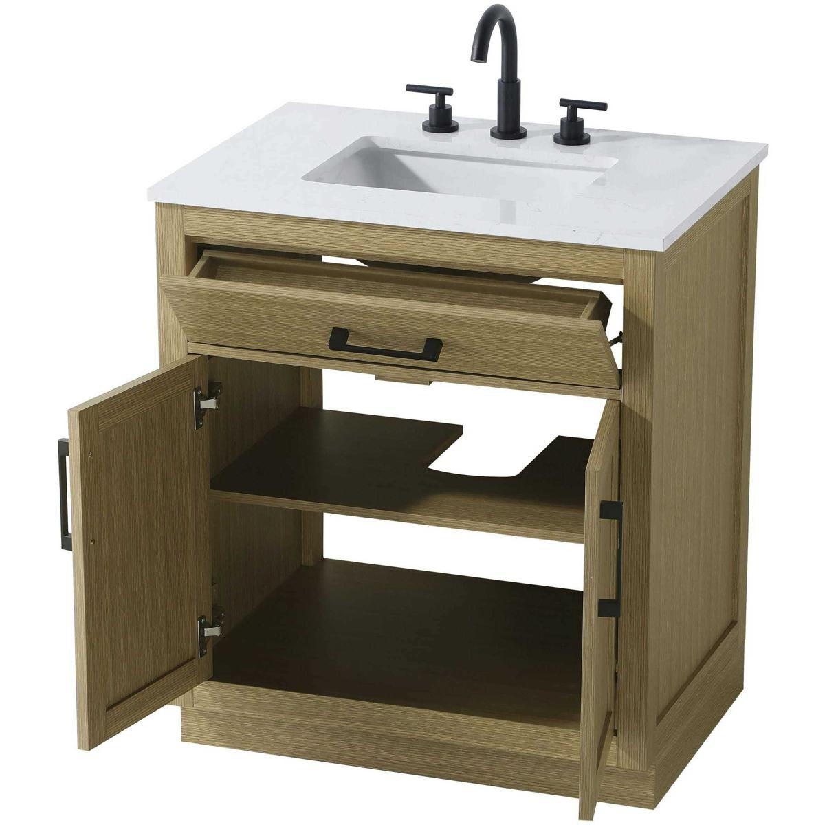 Elegant Lighting VF29730MHB Alden Vanity Honey Brown