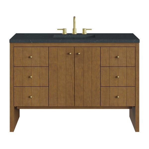 48″ James Martin Hudson 435-V48-HNO-3CSP Vanity Cabinet Charcoal Soapstone Top
