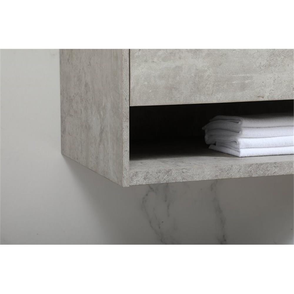 Elegant Decor Roman 40″ Aluminum Alloy MDF Single Bathroom Vanity in Gray
