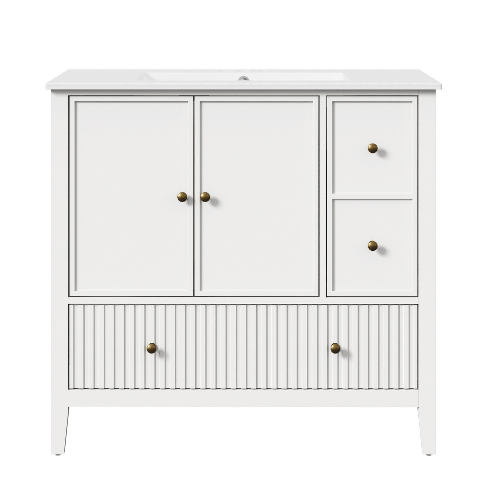 36″ Bathroom Vanity with Sink Combo Bathroom Cabinet with Doors and Drawer