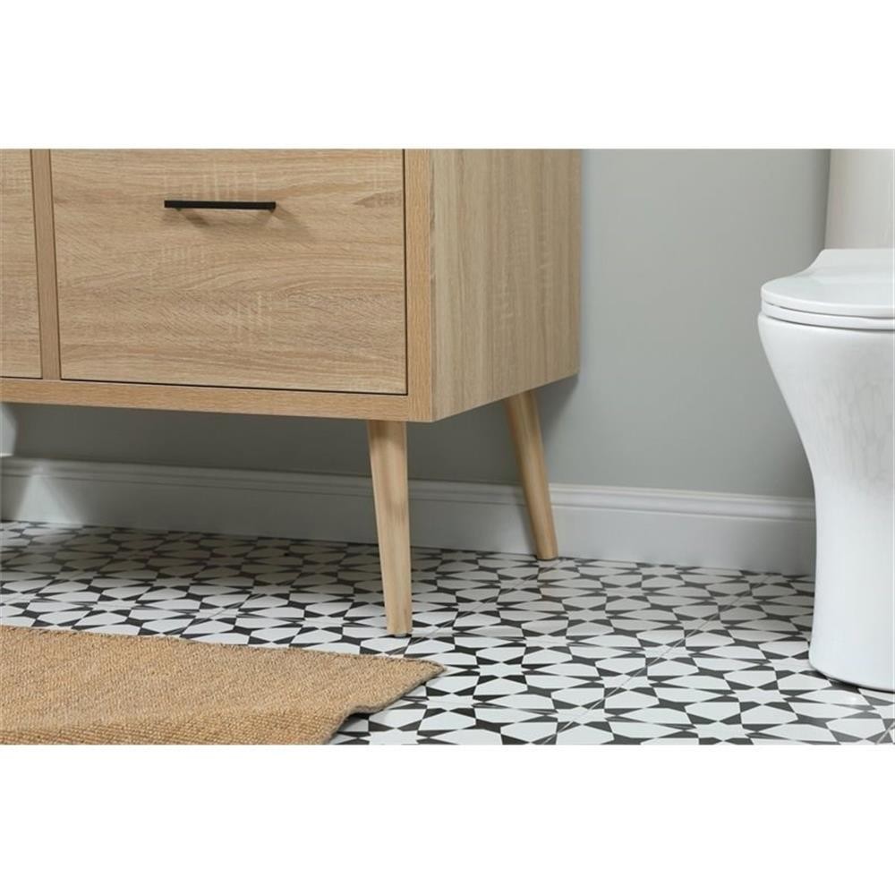 Elegant Decor Boise 42″ MDF Single Bathroom Vanity with Backsplash in Mango Wood