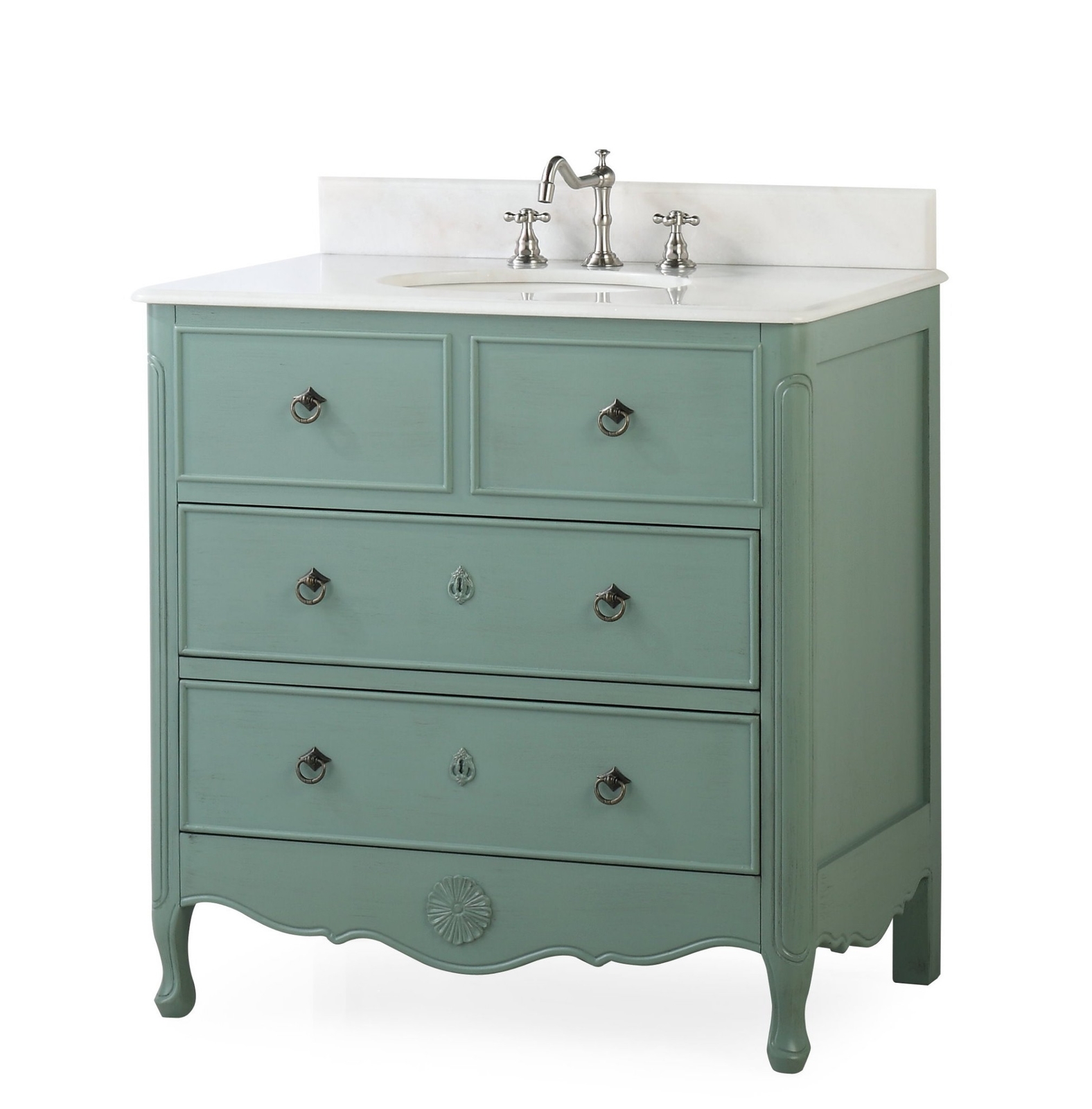 34 inch Cottage look Blue Daleville Bathroom Sink vanity HF081Y – Local Pick up