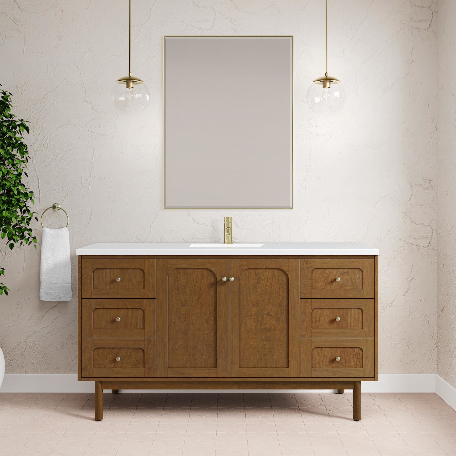 James Martin Vanities 545-V60S-1WZ Laurent 60″ Single Basin – Light Natural Oak