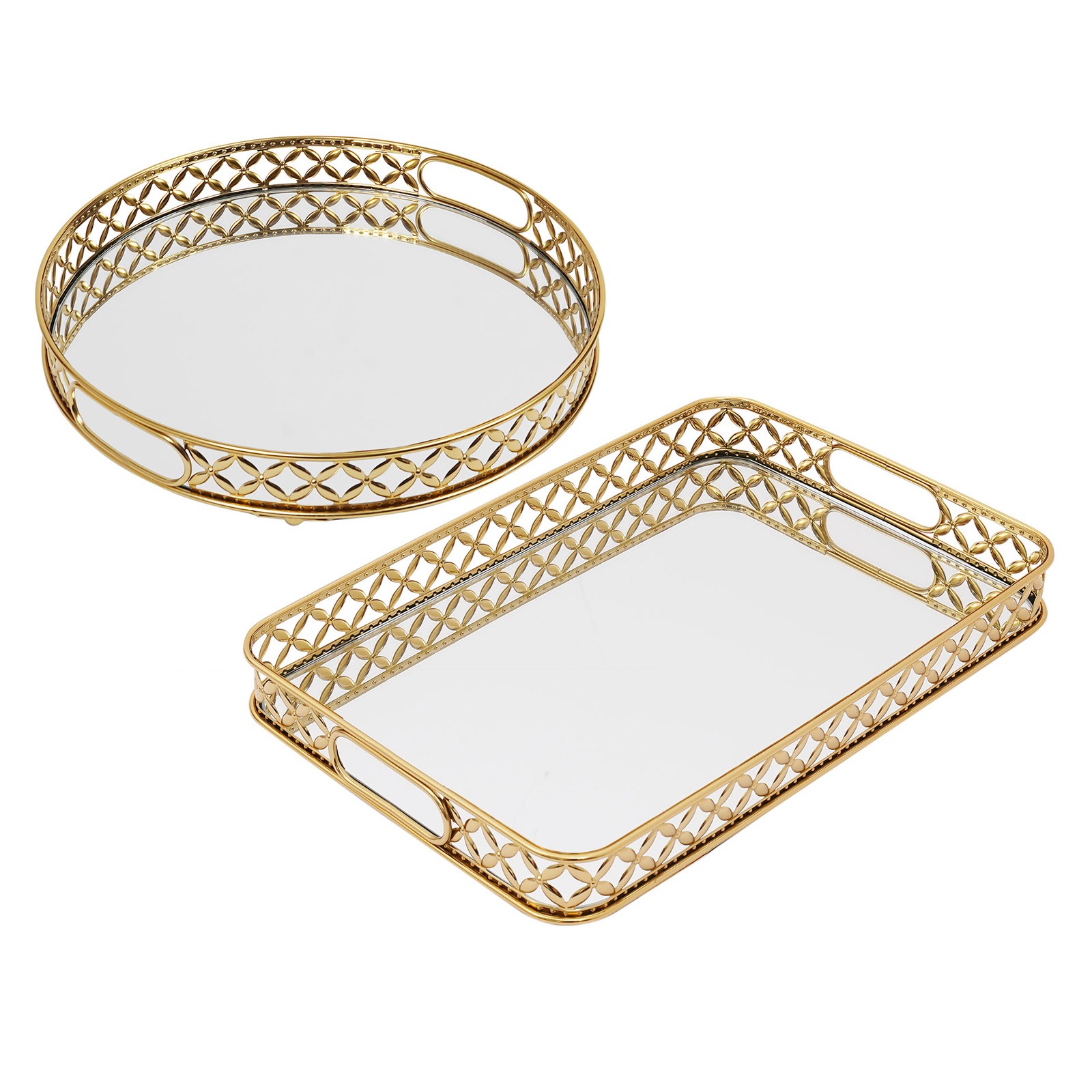 Decorative Tray Mirror Tray, Mirrored Vanity Tray for Bathroom Counter