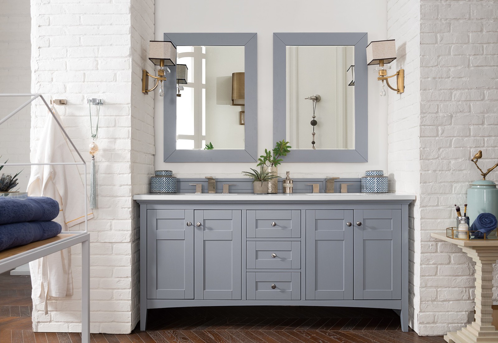James Martin Vanities 527-V72-3CSP Palisades 72″ – White