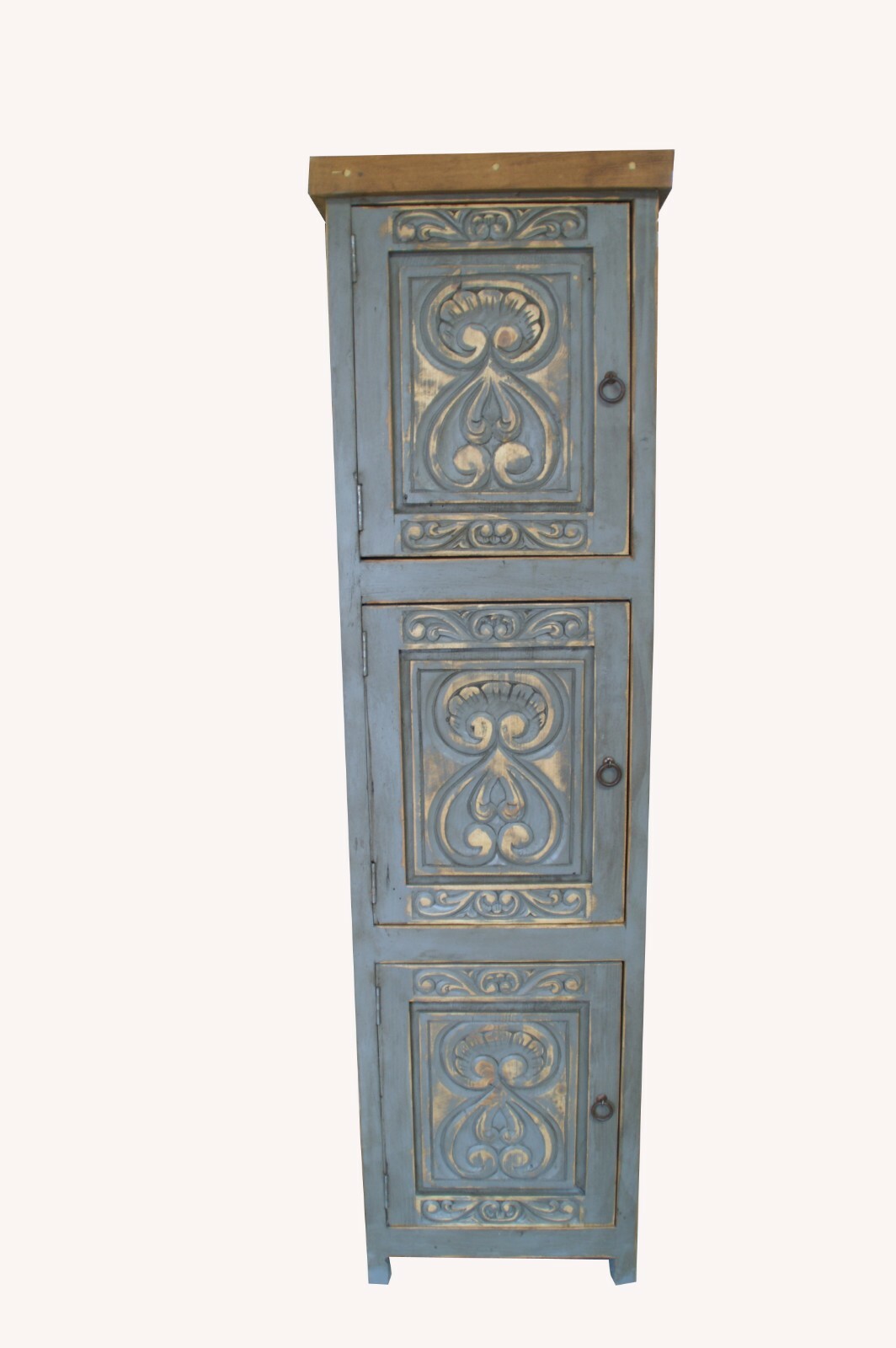 Shipwreck Rustic Gray Carved Wood Bathroom Vanity 60″ wide