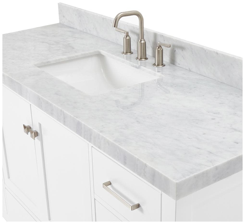 Ariel A060SCW5RVO Cambridge 60″ – White / Italian Carrara Marble Top / Brushed