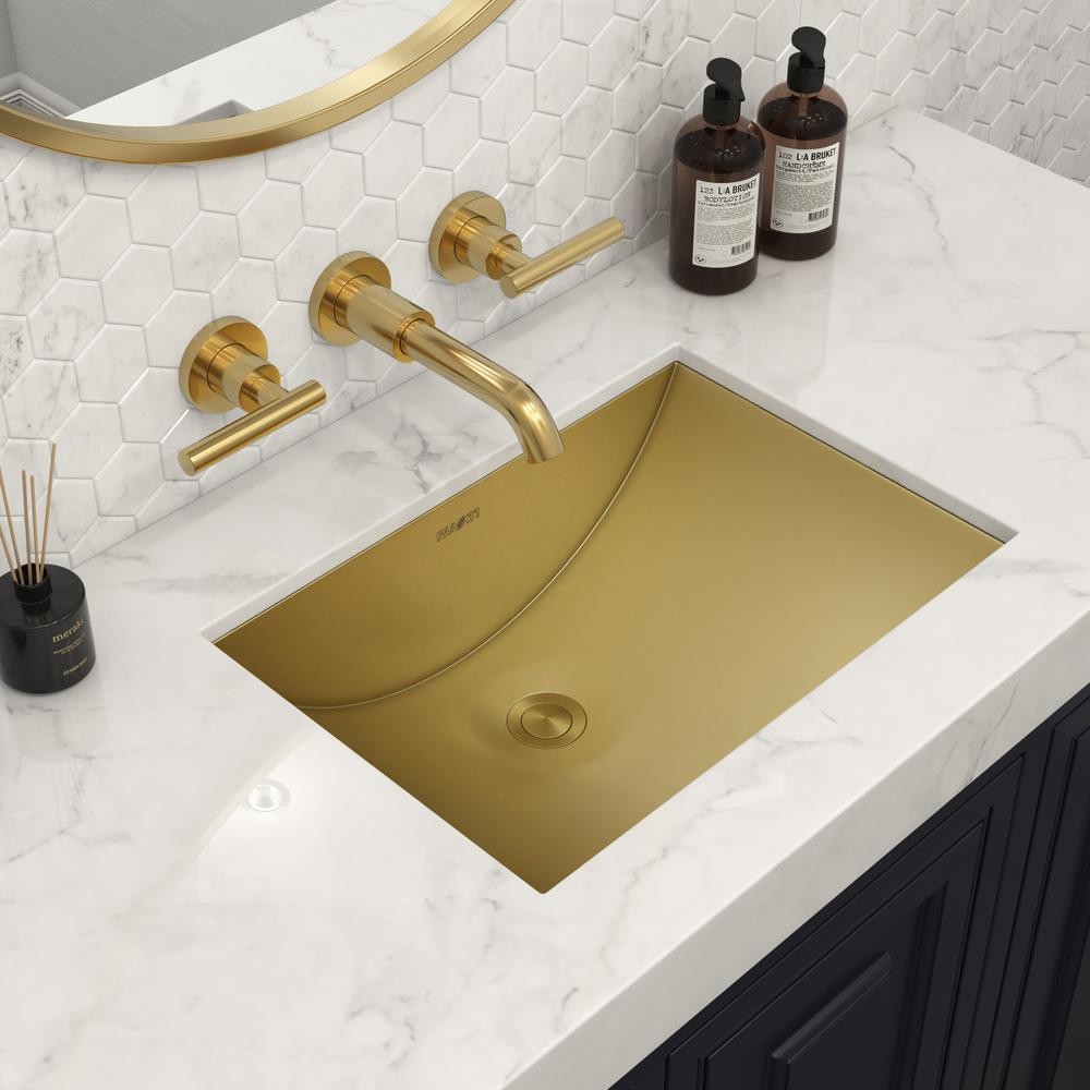 Ruvati 18 x 12 inch Brushed Stainless Steel Rectangular Bathroom Sink…