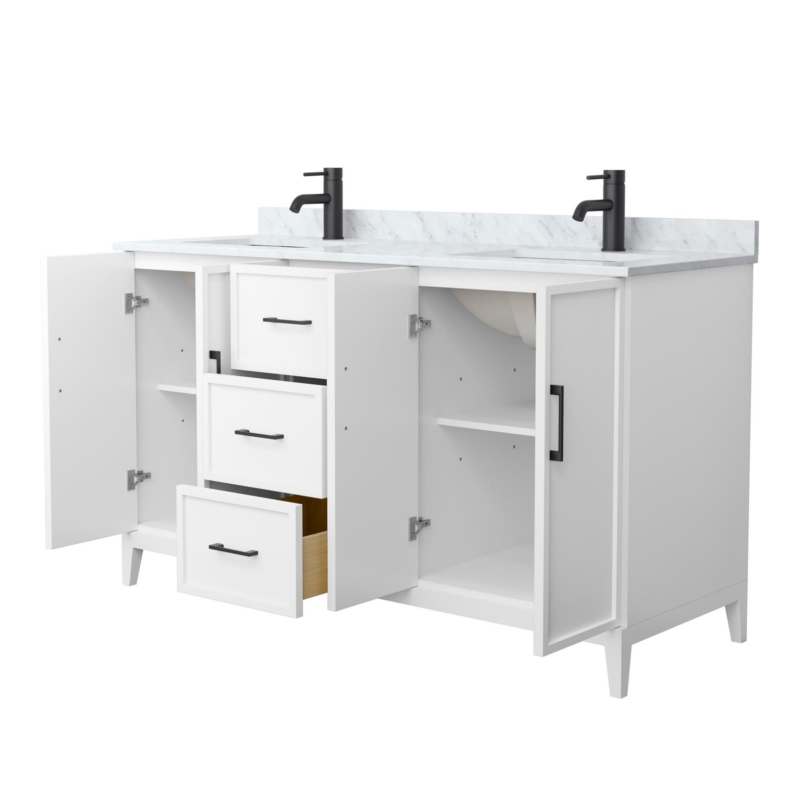 Wyndham Collection WCH717160D-CM-UNSMXX Elan 60″ – White Oak / Brushed Nickel