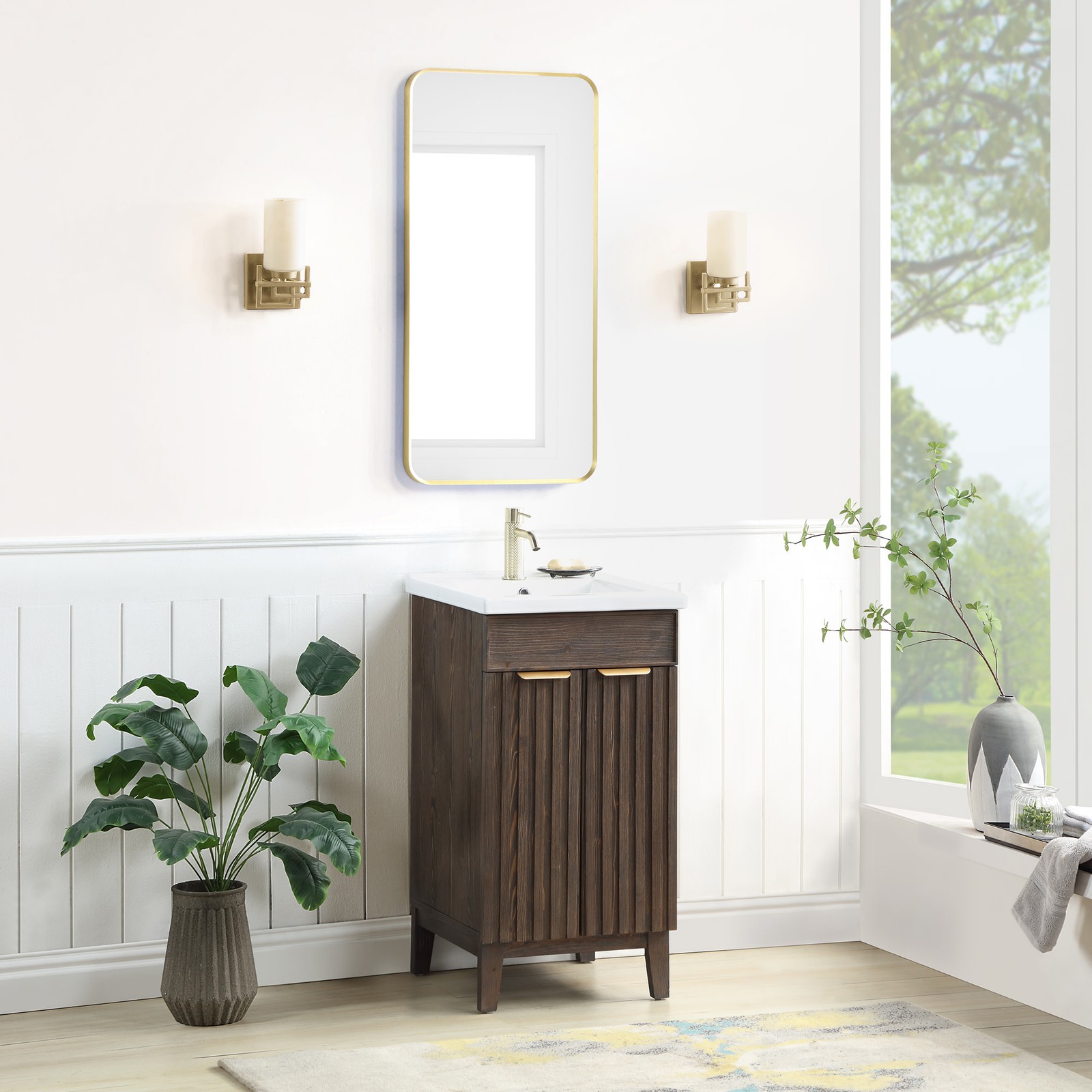 Miseno MV-NM-PALO18-WHT Palos 18″ – Spruce Antique Brown
