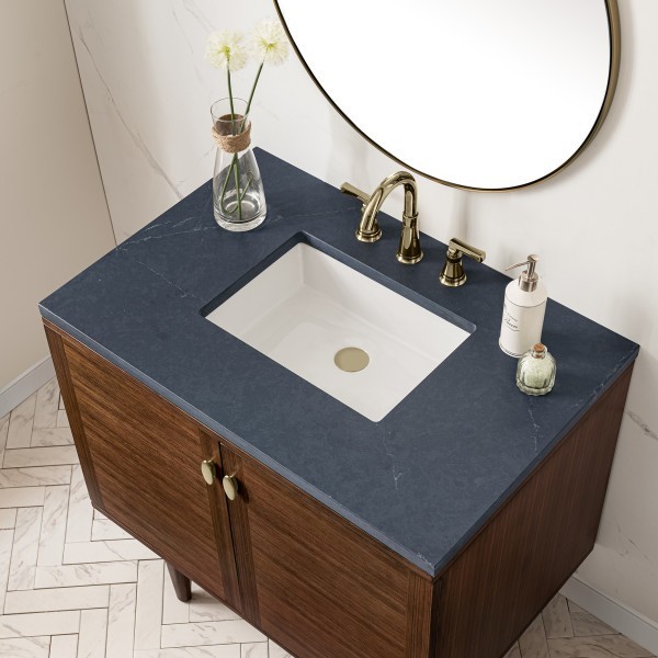 36″ James Martin Amberly 670-V36-WLT-3CSP Vanity Cabinet Charcoal Soapstone Top